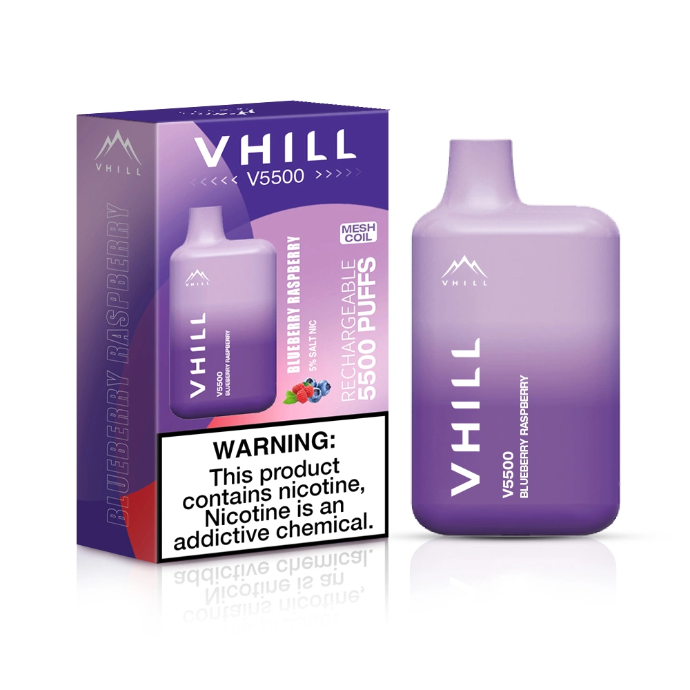 Hot Vhill V5500puffs Disposable Cigarettes Pod Device 650mAh Rechargeable 12 Flavours 15ml Prefilled Box Vape Device Vs Randmtornado Free Shipping