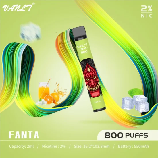 Vanlt Plus Vape Descartável Venda Quente Preço de Fábrica Diretamente 2% Sal de Nicotina Caneta Vape Descartável 800 Puffs Vape Descartável Elektronič Ka Cigareta