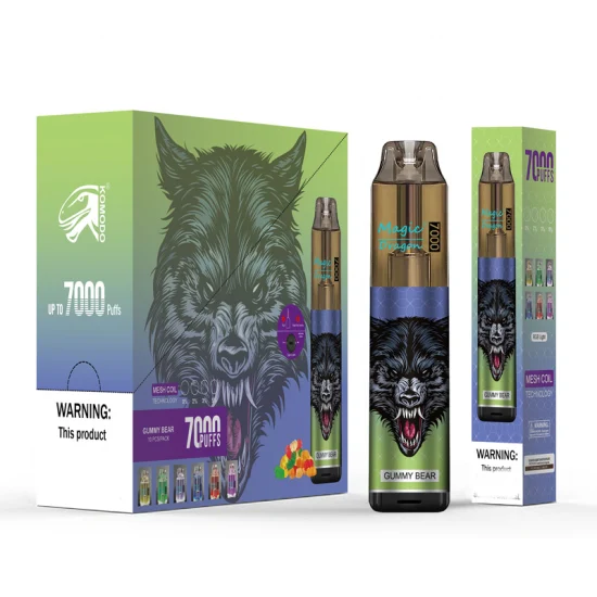 Magic Dragon 7000 Puffs Caneta Vape Descartável 850mAh Tipo C Recarregável E Cigarro 16ml Pod Pré-preenchido